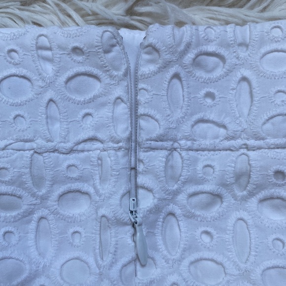 Loft Embroidered Eyelet Pencil Skirt 💗 White - Picture 8 of 14